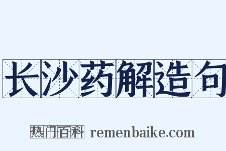 长沙药解造句是什么意思的图片